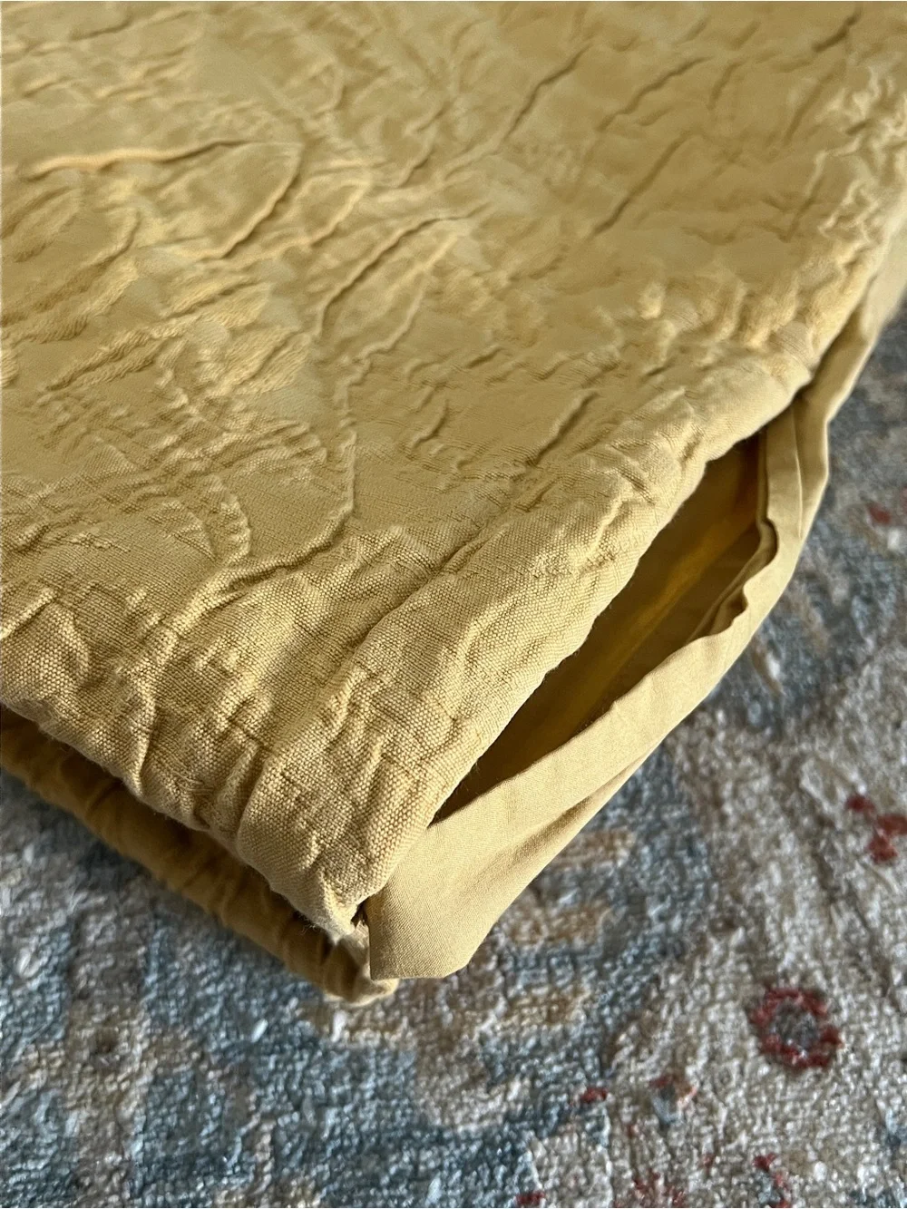 Pottery Barn Mustard Yellow Quilted Duvet Cover